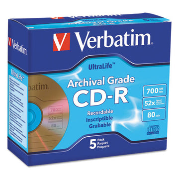 Verbatim® Cd-r Archival Grade Recordable Disc, 700 Mb-80 Min, 52x, Spindle, Gold, 50-pack freeshipping - TVN Wholesale